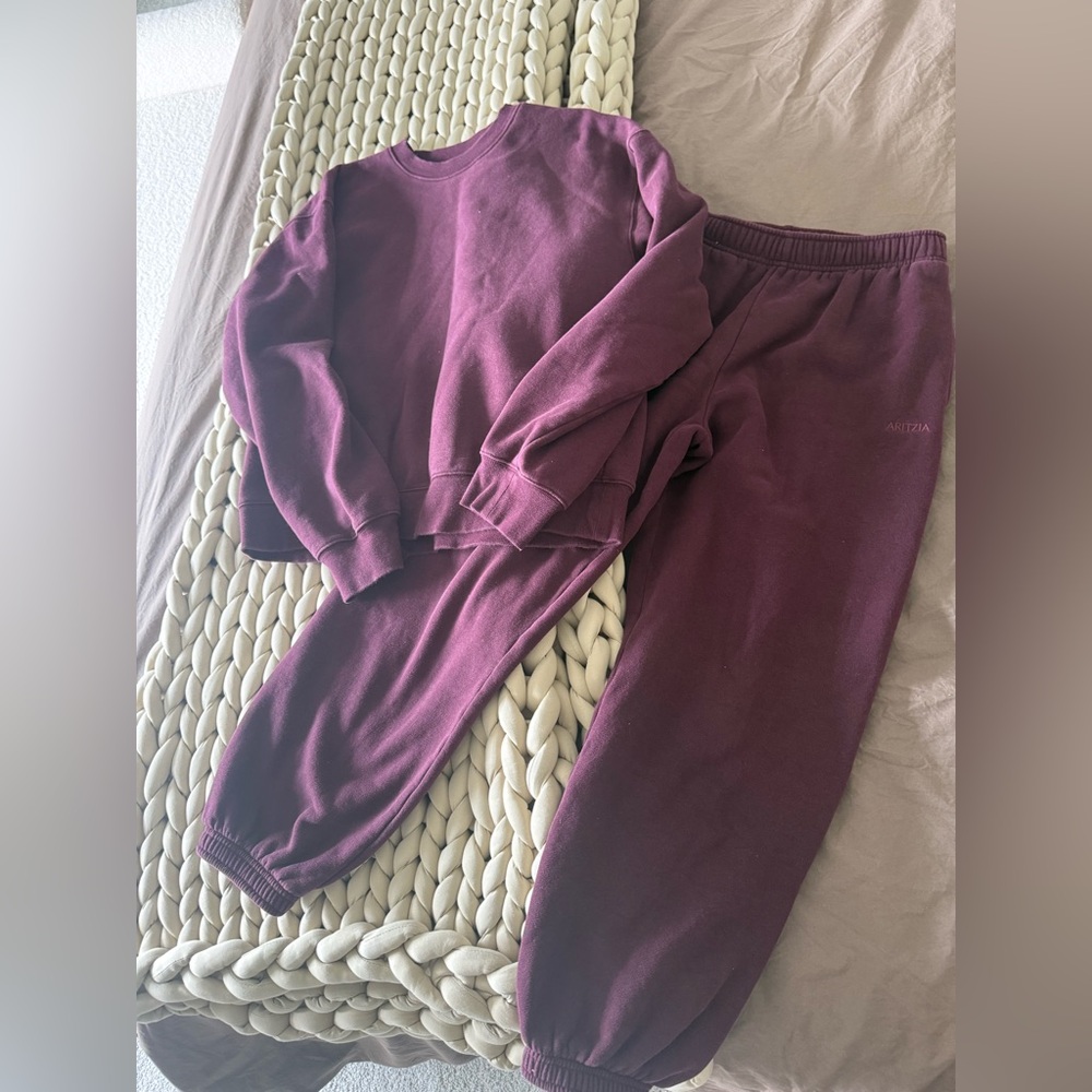 Aritzia Plum Sweat-fleece Set